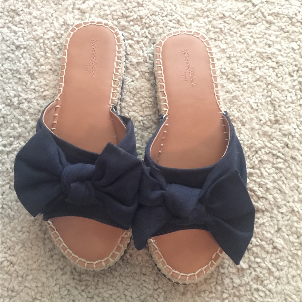Navy Bow Espadrille Sandals